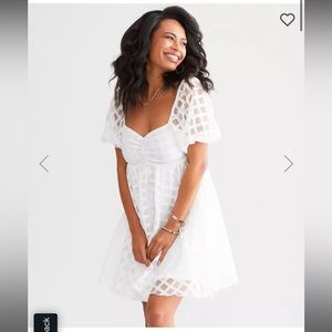 Buckle Baevely Lattice Babydoll Dress